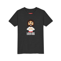 "Love God Love Others" Jesus Heart Shirt - Youth T-Shirt - Sizes Youth S-XL