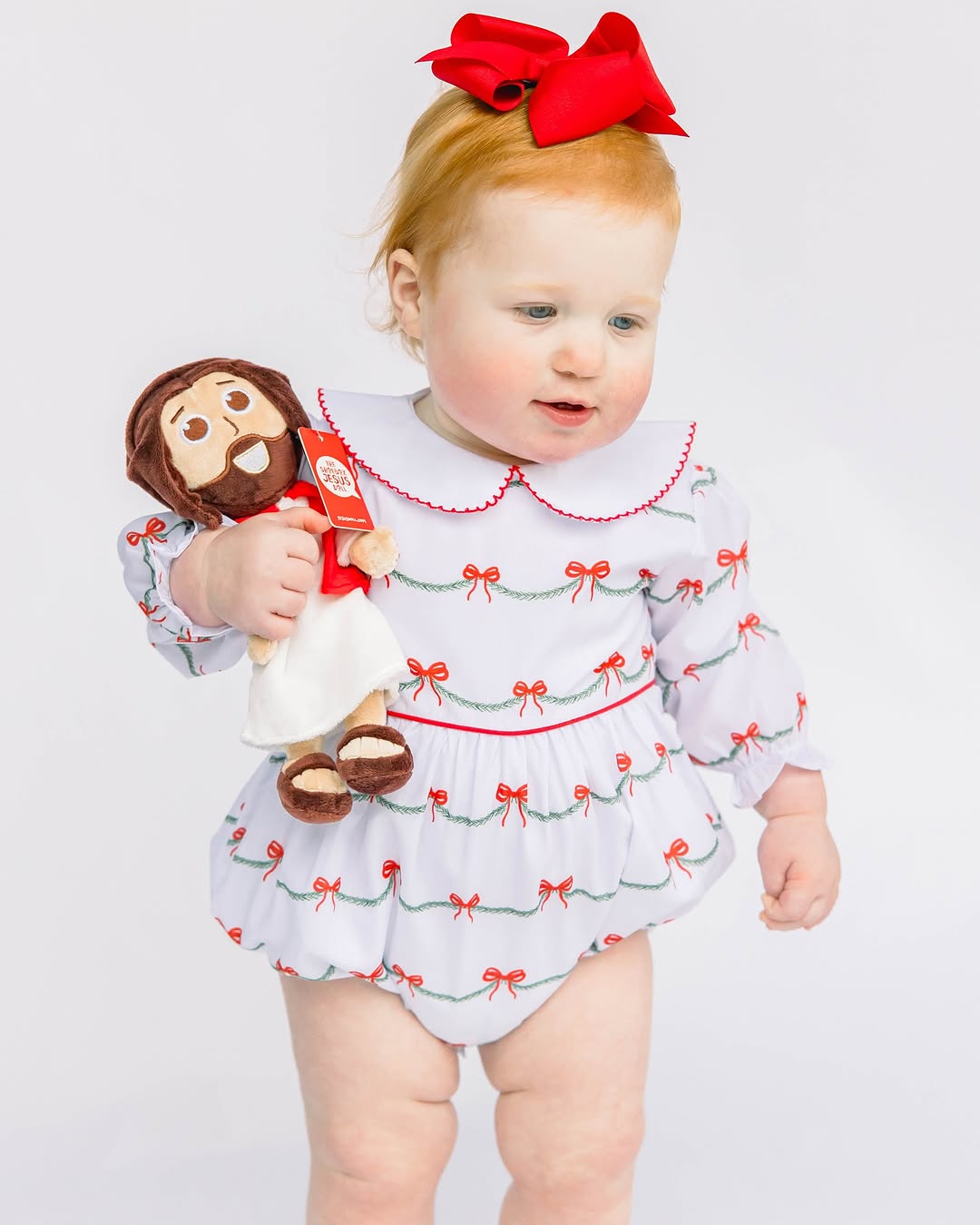 Baby Jesus Doll.  A 9-inch plush Jesus Doll for babies and newborns.  Super soft, bead filled plushie.  Great Christian gift for baby showers.