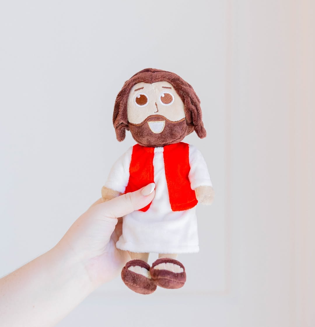 Baby Jesus Doll.  A 9-inch plush Jesus Doll for babies and newborns.  Super soft, bead filled plushie.  Great Christian gift for baby showers.