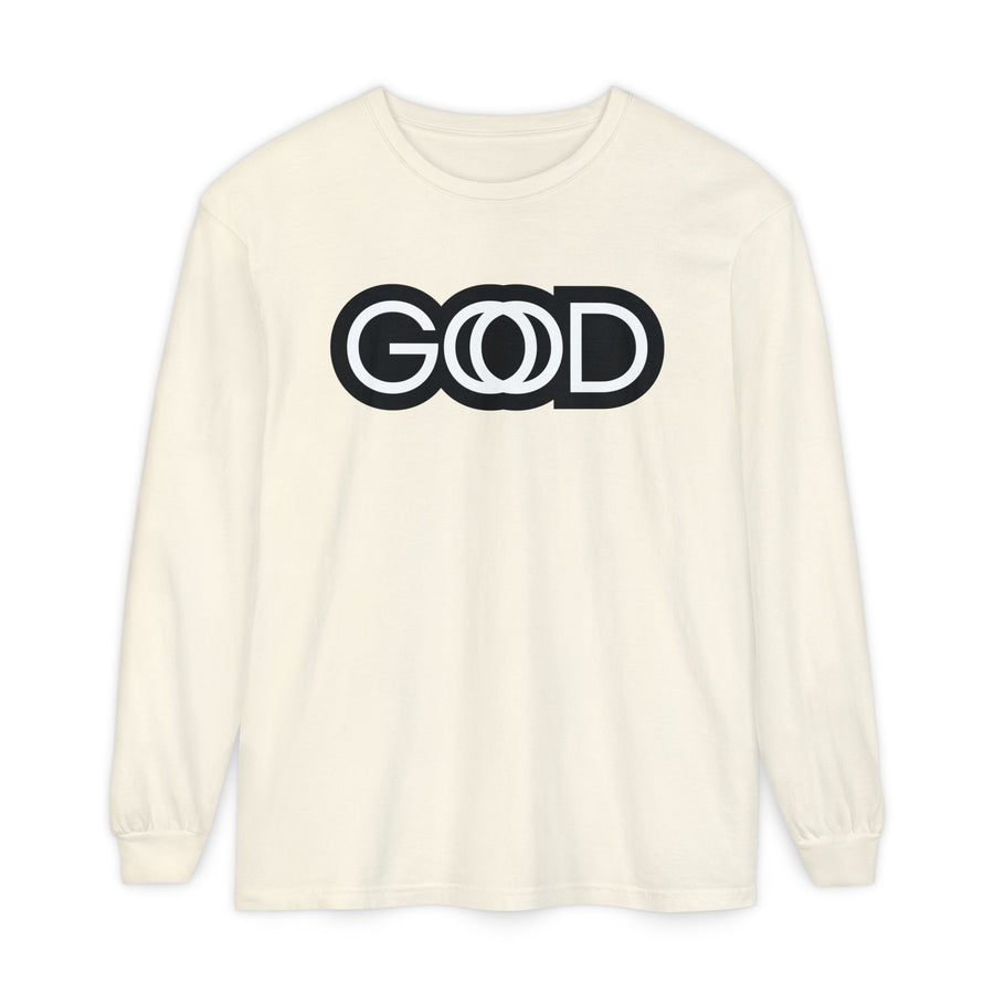 'God is Good' Stylized Text - Unisex Adult Long Sleeve Tee Shirt - Sizes S-3XL
