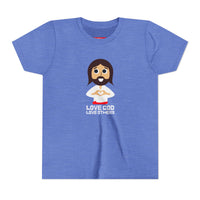 "Love God Love Others" Jesus Heart Shirt -  Youth T-Shirt - Sizes Youth S-XL