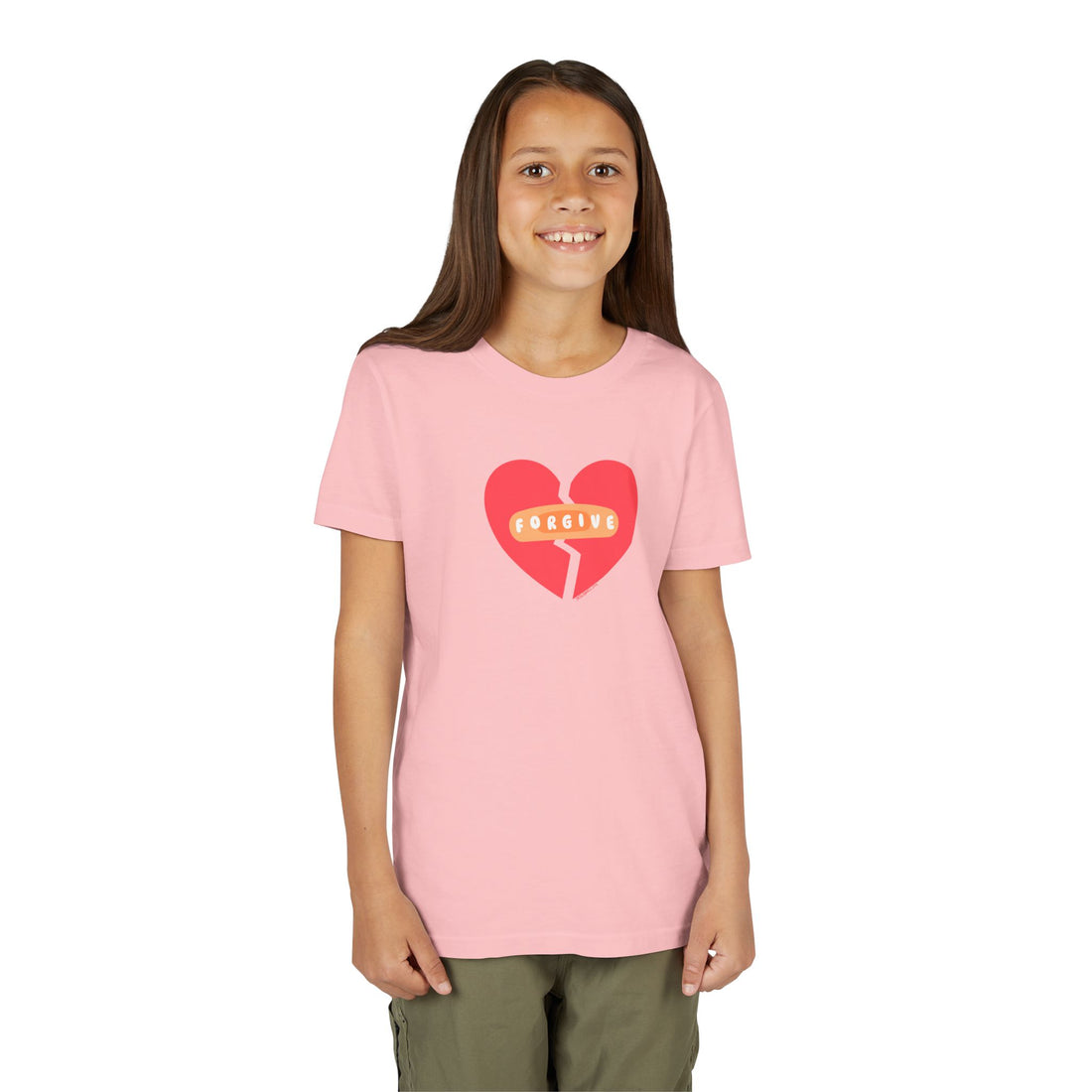 "Forgive" Heals Broken Hearts T Shirt - Youth Short Sleeve - Unisex Sizes YS-YXL