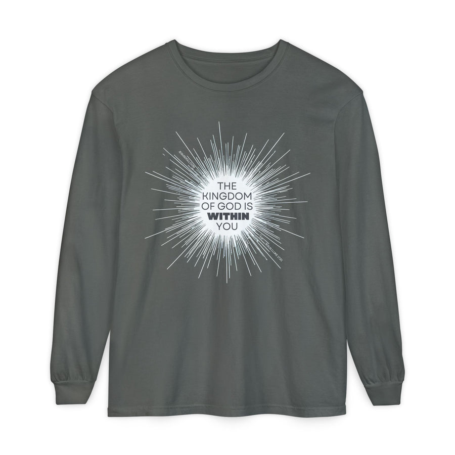 'The Kingdom of God is Within You' Jesus Quote Shirt - Unisex Adult Long Sleeve Tee Shirt - Sizes XS-5XL