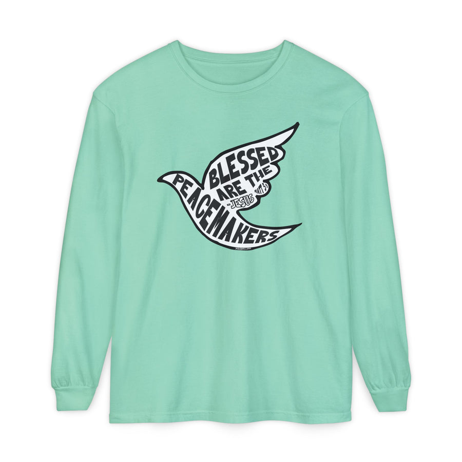 'Blessed are the Peacemakers' Jesus Quote Shirt - Unisex Adult Long Sleeve Tee Shirt - Sizes S-3XL