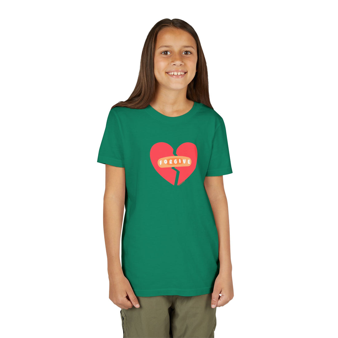 "Forgive" Heals Broken Hearts T Shirt - Youth Short Sleeve - Unisex Sizes YS-YXL