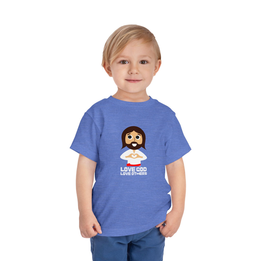 "Love God Love Others" Jesus Heart Shirt - Toddler T-Shirt -  Sizes 2T-5T