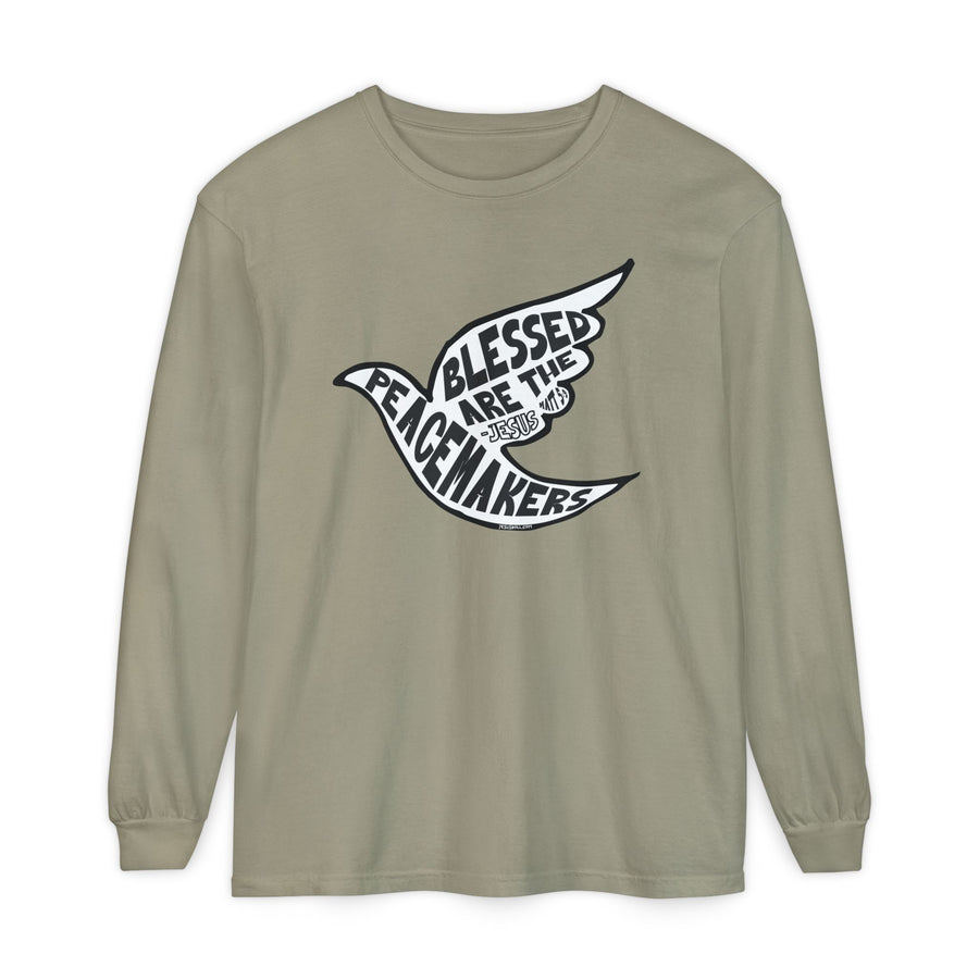 'Blessed are the Peacemakers' Jesus Quote Shirt - Unisex Adult Long Sleeve Tee Shirt - Sizes S-3XL