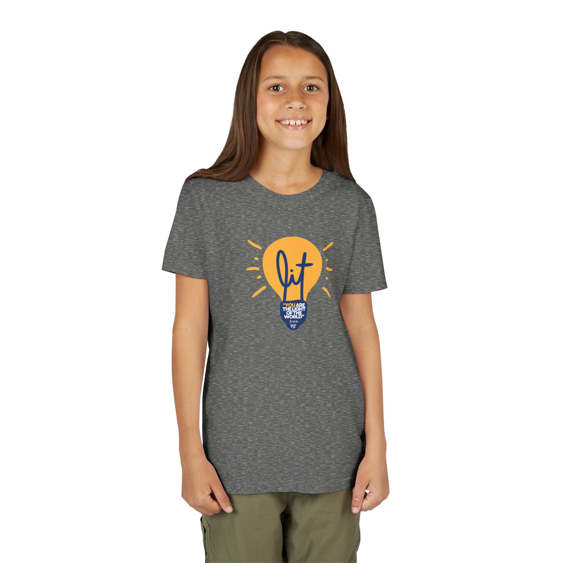 "Lit" Bible Verse T Shirt - Youth Short Sleeve - Unisex Sizes YS-YXL