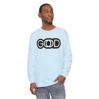'God is Good' Stylized Text - Unisex Adult Long Sleeve Tee Shirt - Sizes S-3XL