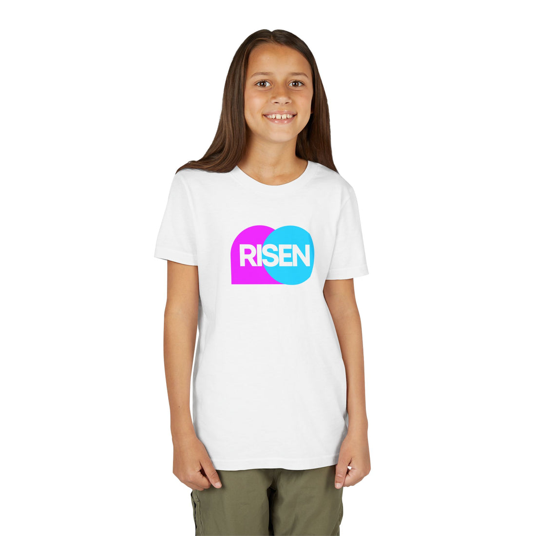"Risen" Easter Resurrection T Shirt - Youth Short Sleeve - Unisex Sizes YS-YXL