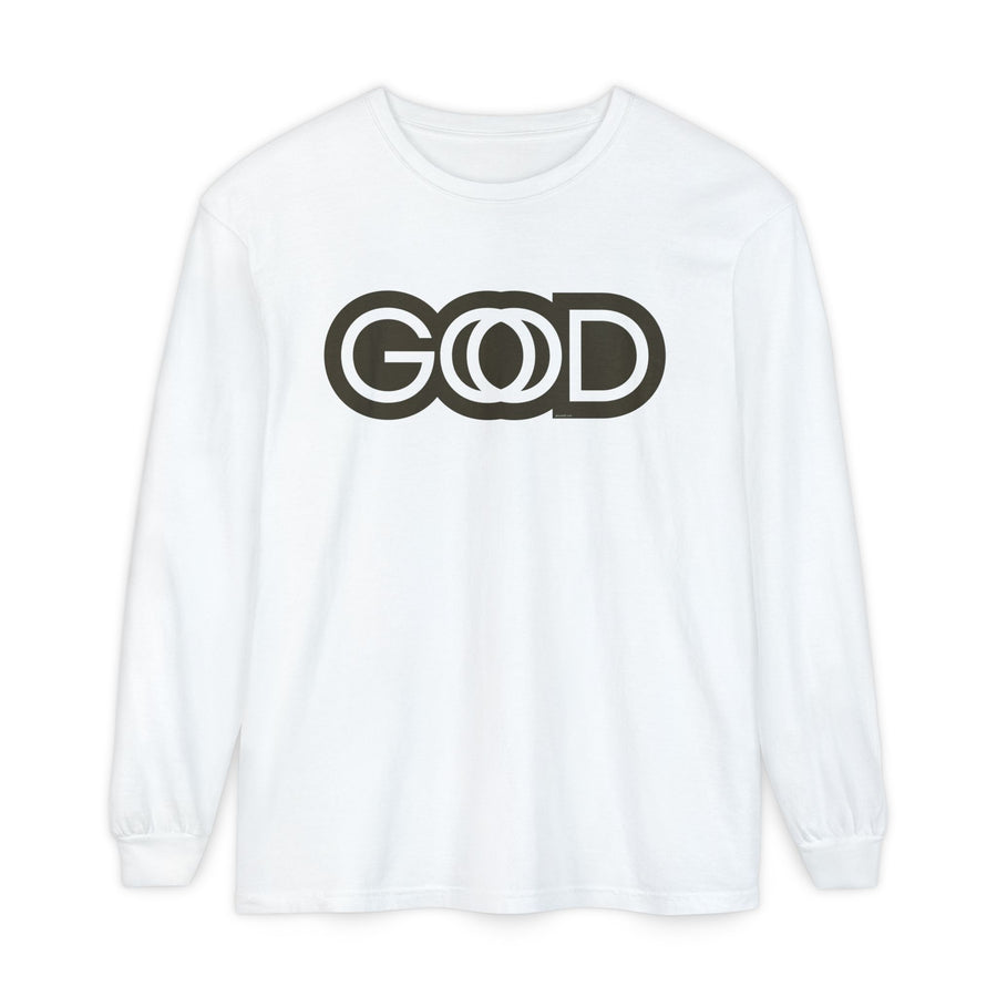 'God is Good' Stylized Text - Unisex Adult Long Sleeve Tee Shirt - Sizes S-3XL
