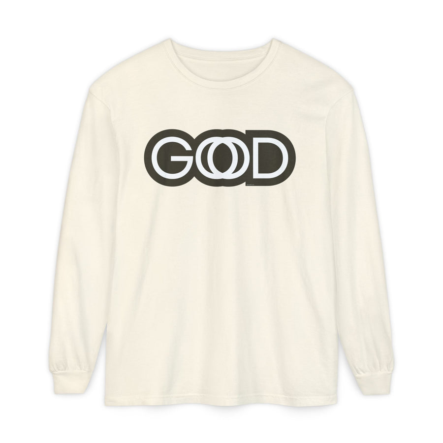 'God is Good' Stylized Text - Unisex Adult Long Sleeve Tee Shirt - Sizes S-3XL