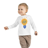 "You Are The Light Of The World"  - Jesus Quote - Lightbulb Long Sleeve - Toddler T-Shirt -  Sizes 2T-5T