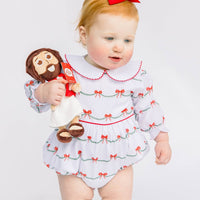 Baby Jesus Doll.  A 9-inch plush Jesus Doll for babies and newborns.  Super soft, bead filled plushie.  Great Christian gift for baby showers.   